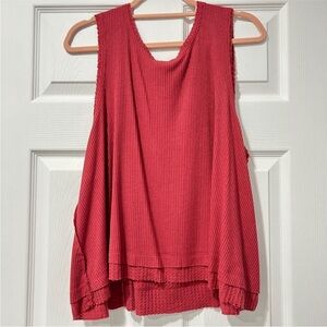 Free People We the Free Rose 'New love' tank top Medium frayed edges low back